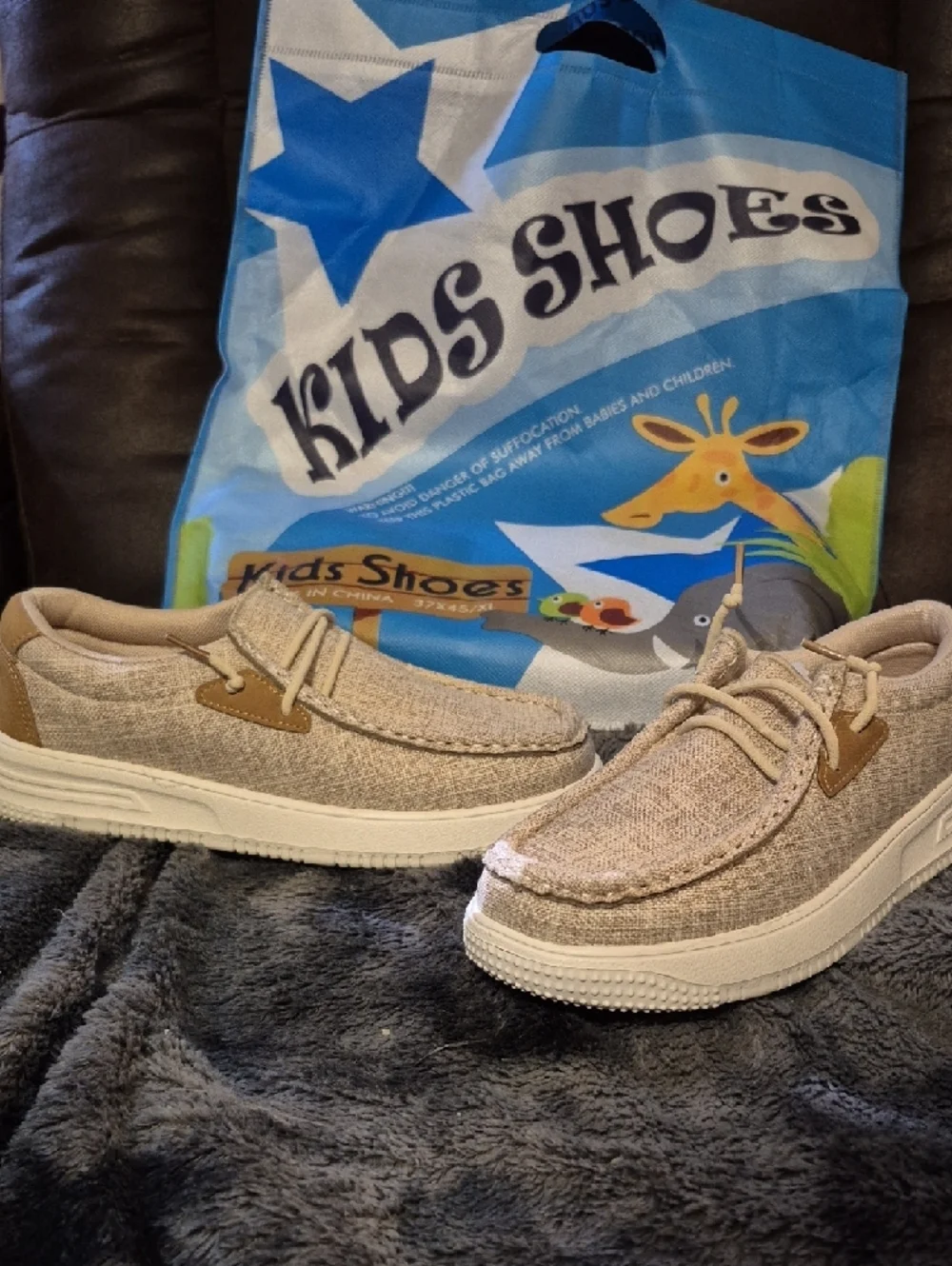 Kids Neutral Beige Lace-Up Sneakers - Lightweight Everyday Shoes